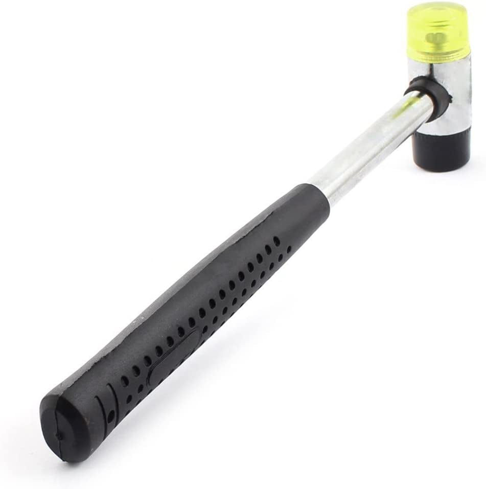 DGQ, 1-Inch Black Lightweight Mallet Double-Face Soft Rubber and Plastic Hammer Plastic Coated Grip Dual Head Rubber Hammer by DGQ