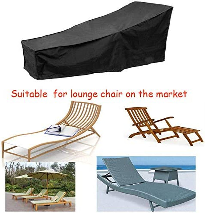 UCARE, 1 PCS Lounge Chair Cover UCARE Garden Waterproof Patio Chaise Lounge Cover Outdoor Dust-Proof Beach Chair Furniture Protection Cover Black 82In