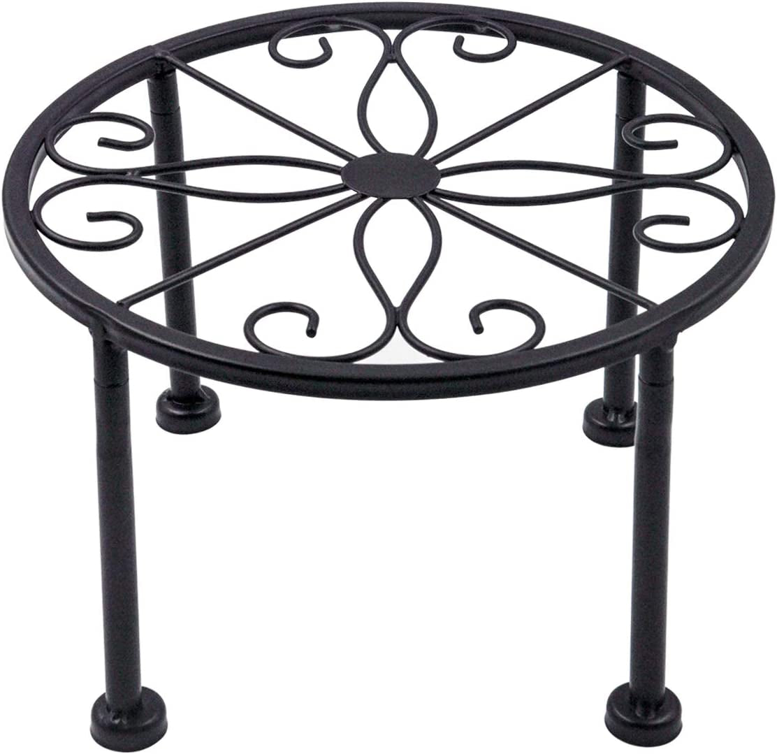 FOHOLA, 1 Pack Potted Plant Stand, Rustproof Iron Black Potted Holder Perfect for Heavy Duty Garden Container, Beverage Dispenser, Balcony, Porch, Patio