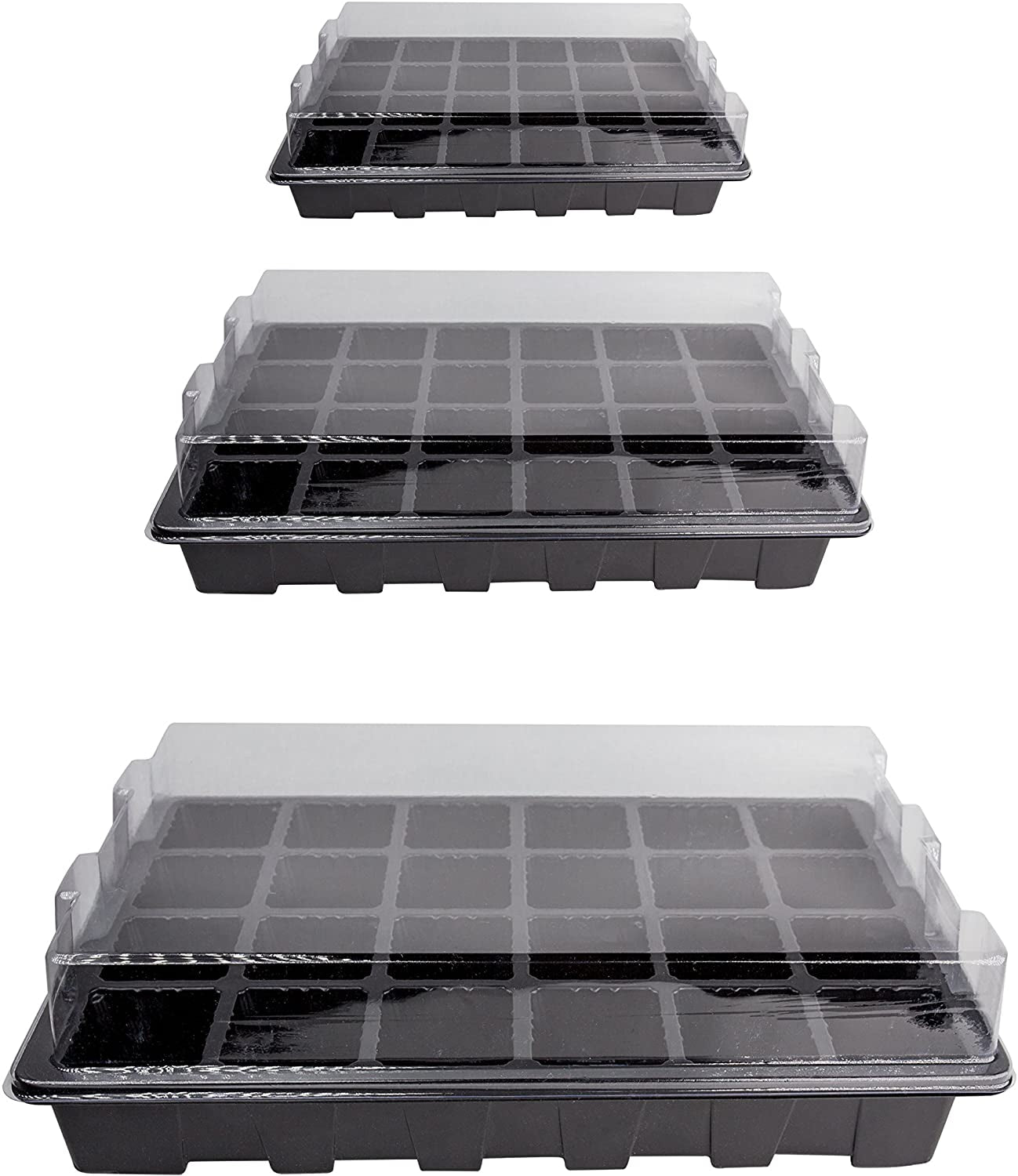 Loveday, 10 Pack -240 Cells -24 Grow Trays with Humidity Dome and Cell Insert - Mini Propagator for Seed Starting and Growing Healthy Plants Durable Reusable and Recyclable