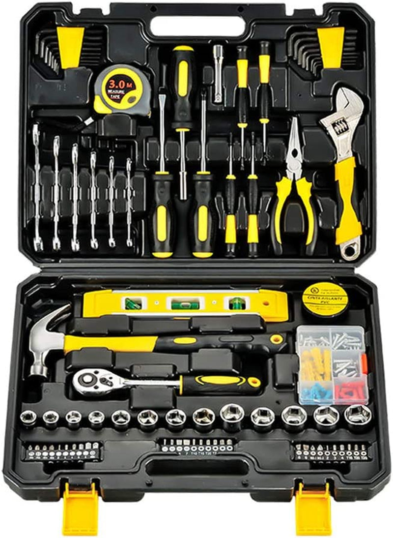 Nomel, 108 Pieces Multi Car Repair Combo Kits, General Home DIY Hardware Hand Tools Set with Portable Storage Toolbox Includes Hammer/Screwdrivers/Pliers/Hex Key, Carbon Steel Corrosion Resistance