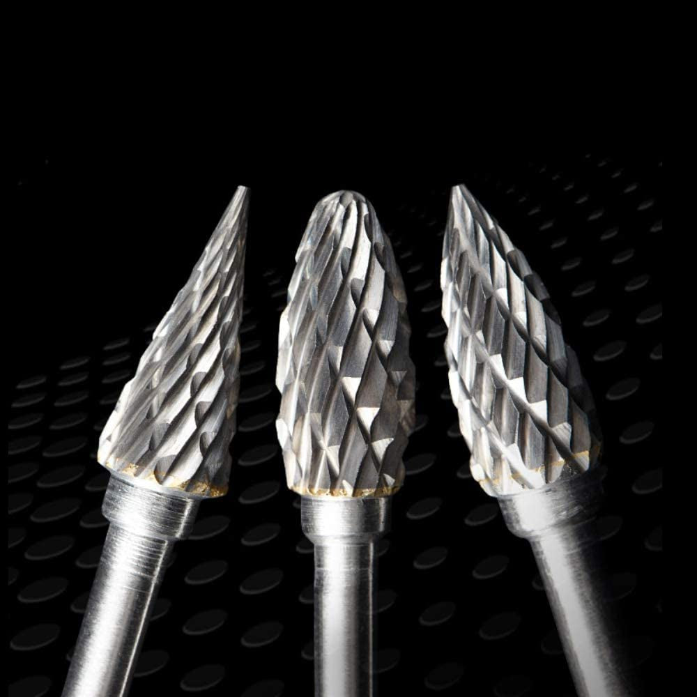 Lala Smill, 1/8 Inch Shank Tungsten Carbide Burr Set Rotary Tool Wood Sculpting Carving Bits Compatible with Dremel Tool