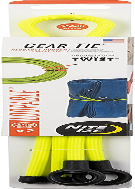 Nite Ize, (24 Inch, Black) - Nite Ize Gear Tie Loopable Twist Tie 60Cm - 2 Pack - Black