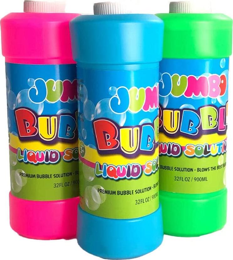 Jumbo Bubble Solution, 3PK 900ml Jumbo Bubble Solution Bottles for Bubble Wand Kids Summer Toy Gift