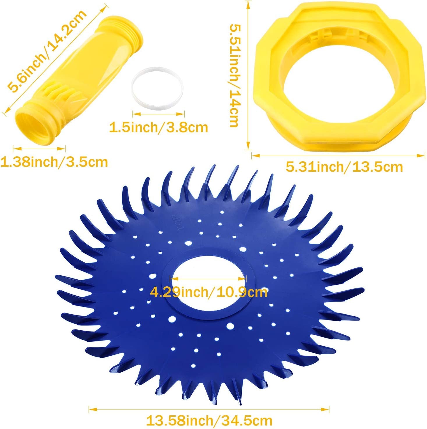 Zhehao, 4 Pieces Pool Cleaner Replacements Including W70329 Pool Cleaner Finned Seal W69698 Pool Cleaner Diaphragm and W70327 Foot Pad Compatible with Zodiac Baracuda G2, G3, G4 Replace W69721 W72855